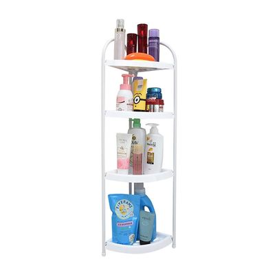 Bathroom Shelves WFF Shelf, Four-Story Corner Shelf for Bedroom, Kitchen, Coffee Shop or Bar Storage-White