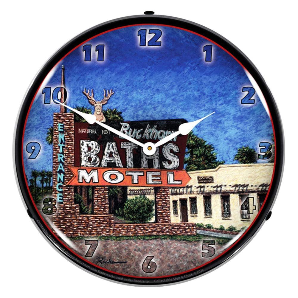 Buckhorn Bath LED Wall Clock, Retro/Vintage, Lighted, 14 inch