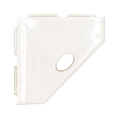 Questech 5" Corner Shower Footrest, Lugged for New Construction, Shaving Shelf for Inside Shower, Bathroom Storage Corner Caddy, Geo Lugged, White Polished