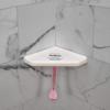 Questech 5" Corner Shower Footrest, Lugged for New Construction, Shaving Shelf for Inside Shower, Bathroom Storage Corner Caddy, Geo Lugged, White Polished view 2