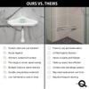 Questech 5" Corner Shower Footrest, Lugged for New Construction, Shaving Shelf for Inside Shower, Bathroom Storage Corner Caddy, Geo Lugged, White Polished view 4