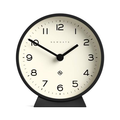 NEWGATE M Mantel Echo Desk Clock | Modern Round Design | Black | Easy to Read Numbers | Contemporary Style for Desk, Table, Shelf or Bedside