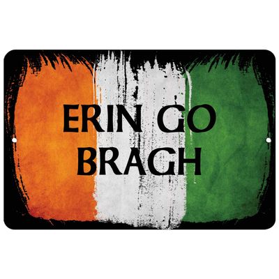 Makoroni - Erin GO Bragh Irish Design 8x12 inc Aluminum Decorative Wall Street Sign