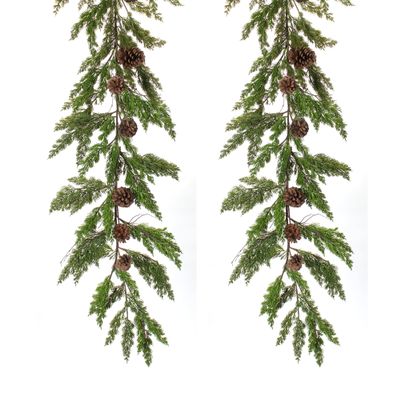 Melrose Pine and Cone Garland (Set of 2) 6'L Plastic