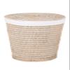Cambria rattan laundry hamper with liner white wash view 1