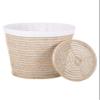 Cambria rattan laundry hamper with liner white wash view 2
