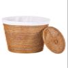 Cambria rattan laundry hamper with liner honey-brown view 2