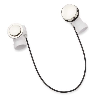 Signature Hardware 446732 PVC Cable Drain and Overflow for 17" - 22" Deep Alcove Tubs - Polished Nickel