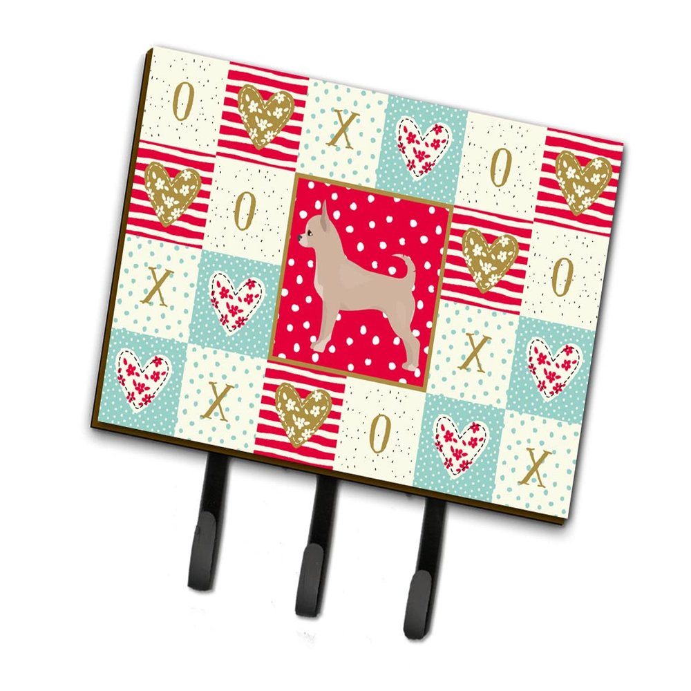 Caroline's Treasures CK5820TH68 Chihuahua Love Leash or Key Holder, Red, Wall Hooks, Key Hooks Holder, Coat Rack Wall Mount, Coat Hooks, Hooks for Hanging Keys, Towels, Aprons, Leashes,