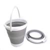 SAMMART Set of 2-10L (2.64Gallon) Collapsible Fishing Bucket - Foldable Round Tub - Portable Plastic Water Pail - Space Saving Outdoor Waterpot - Trunk Organizer (2, Grey) view 2