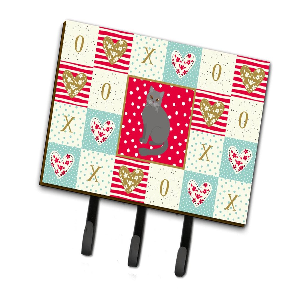 Caroline's Treasures British Semi Longhair Cat Love Leash or Key Holder Hooks, Multicolor