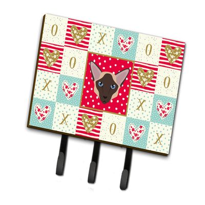 Caroline's Treasures CK5104TH68 Colorpoint Longhair Cat Love Leash or Key Holder, Red, Wall Hooks, Key Hooks Holder, Coat Rack Wall Mount, Coat Hooks, Hooks for Hanging Keys, Towels, Aprons, Leashes,