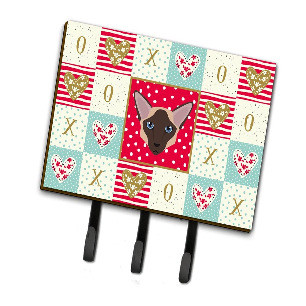 Caroline's Treasures CK5104TH68 Colorpoint Longhair Cat Love Leash or Key Holder, Red, Wall Hooks, Key Hooks Holder, Coat Rack Wall Mount, Coat Hooks, Hooks for Hanging Keys, Towels, Aprons, Leashes,