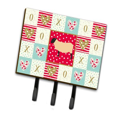 Caroline's Treasures CK5399TH68 Suffolk Sheep Love Leash or Key Holder, Red, Wall Hooks, Key Hooks Holder, Coat Rack Wall Mount, Coat Hooks, Hooks for Hanging Keys, Towels, Aprons, Leashes,