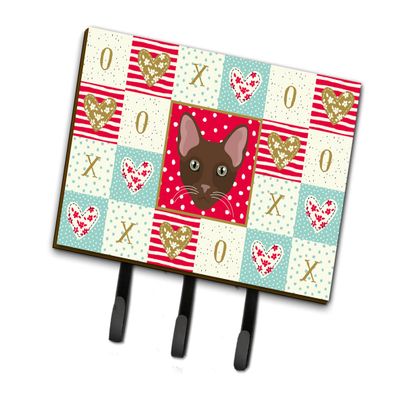 Caroline's Treasures CK5120TH68 Havana Brown Cat Love Leash or Key Holder, Red, Wall Hooks, Key Hooks Holder, Coat Rack Wall Mount, Coat Hooks, Hooks for Hanging Keys, Towels, Aprons, Leashes,