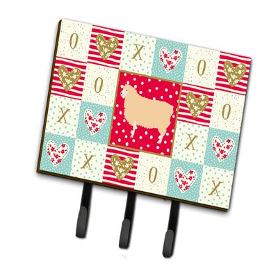 Caroline's Treasures CK5401TH68 English Leicester Longwool Sheep Love Leash or Key Holder, Red, Wall Hooks, Key Hooks Holder, Coat Rack Wall Mount, Coat Hooks, Hooks for Hanging Keys, Towels, Aprons,