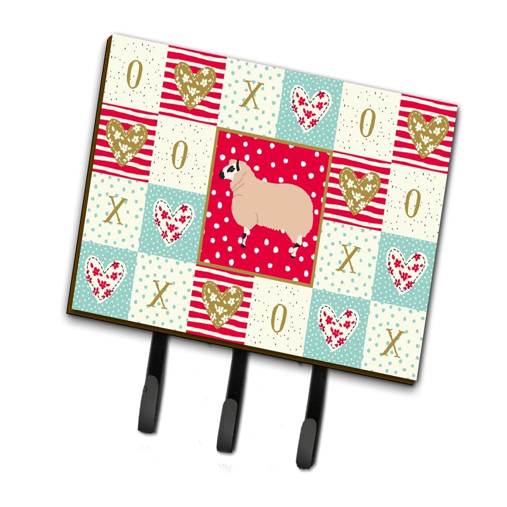Caroline's Treasures CK5406TH68 Kerry Hill Sheep Love Leash or Key Holder, Red, Wall Hooks, Key Hooks Holder, Coat Rack Wall Mount, Coat Hooks, Hooks for Hanging Keys, Towels, Aprons, Leashes,