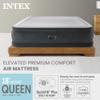 INTEX Dura-Beam Deluxe Comfort-Plush Elevated: Fiber-Tech Queen Size Built-in Electric Pump 18in Bed Height 600lb Weight Capacity view 2