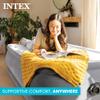 INTEX Dura-Beam Deluxe Comfort-Plush Elevated: Fiber-Tech Queen Size Built-in Electric Pump 18in Bed Height 600lb Weight Capacity view 3