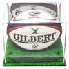 Better Display Cases Acrylic Rugby Ball Display Case with Mirror, Green Risers and Turf Base (A004-GRR) view 1