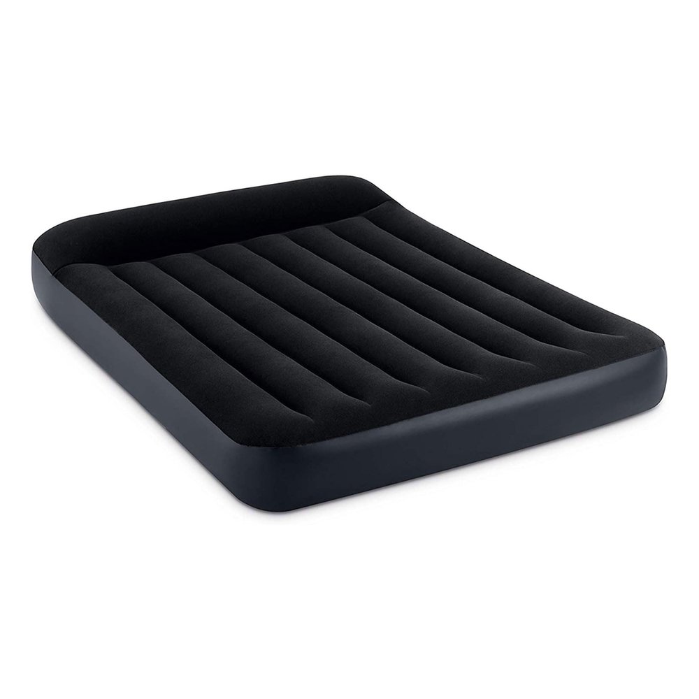 INTEX 64147ED Dura-Beam Standard Pillow Rest Air Mattress: Fiber-Tech  Full Size  Built-in Electric Pump  10in Bed Height  600lb Weight Capacity