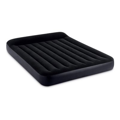 INTEX 64149ED Dura-Beam Standard Pillow Rest Air Mattress: Fiber-Tech  Queen Size  Built-in Electric Pump  10in Bed Height  600lb Weight Capacity
