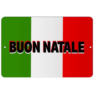 Makoroni - BUON Natale Italy Design 8x12 inc Aluminum Decorative Wall Street Sign
