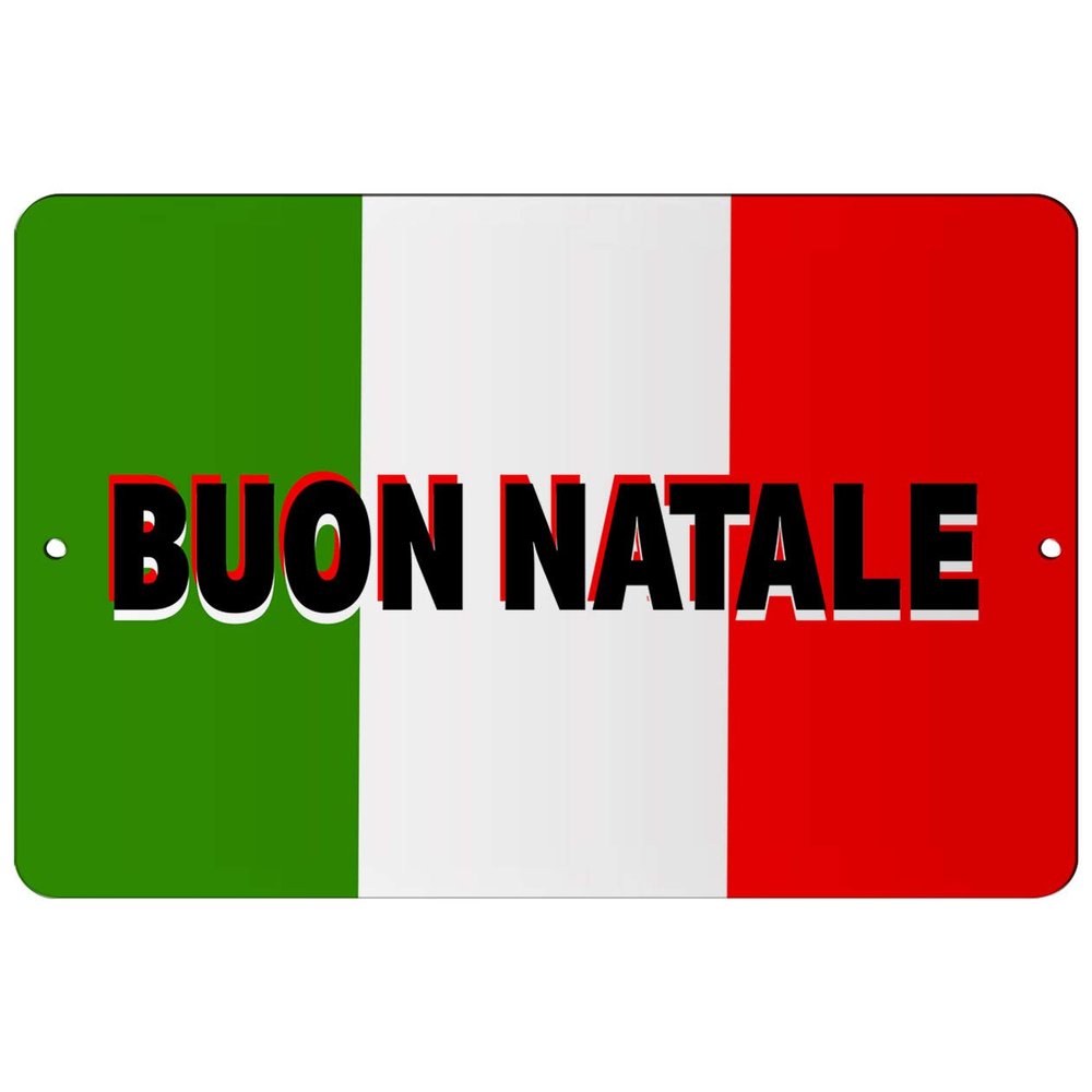 Makoroni - BUON Natale Italy Design 8x12 inc Aluminum Decorative Wall Street Sign