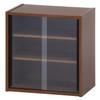 Fuji Boeki 99432 Cupboard, Kitchen Storage, Compact, Width 16.9 x Depth 11.4 x Height 17.3 inches (43 x 29 x 44 cm), Medium Brown, Glass Door, Movable Shelf, Living Alone view 1