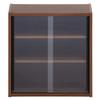Fuji Boeki 99432 Cupboard, Kitchen Storage, Compact, Width 16.9 x Depth 11.4 x Height 17.3 inches (43 x 29 x 44 cm), Medium Brown, Glass Door, Movable Shelf, Living Alone view 2