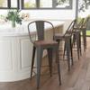 Aklaus Metal Bar Stools Set of 4,24 inch Barstools Counter Height Bar Stools with Backs Farmhouse Barstools with Larger seat High Back Kitchen Dining Chairs Modern Bar Chairs 24" Rusty Stool view 3