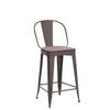 Aklaus Metal Bar Stools Set of 4,24 inch Barstools Counter Height Bar Stools with Backs Farmhouse Barstools with Larger seat High Back Kitchen Dining Chairs Modern Bar Chairs 24" Rusty Stool view 4