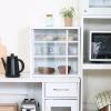 Fuji Boeki 99434 Cupboard, Kitchen Storage, Compact, Width 16.9 x Depth 11.4 x Height 17.3 inches (43 x 29 x 44 cm), White, Glass Door, Movable Shelf, Living Alone view 3