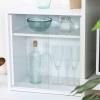 Fuji Boeki 99434 Cupboard, Kitchen Storage, Compact, Width 16.9 x Depth 11.4 x Height 17.3 inches (43 x 29 x 44 cm), White, Glass Door, Movable Shelf, Living Alone view 4