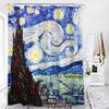 BECAN Starry Night Shower Curtain, Van Gogh Starry Night Abstract Art Painting Polyester Fabric Waterproof Layer Thickening Shower Curtain 72X72Inches view 2