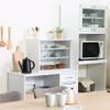 Fuji Boeki 99437 Cupboard, Kitchen Storage, Compact, Width 23.6 x Depth 11.4 x Height 17.3 inches (60 x 29 x 44 cm), White, Glass Door, Movable Shelf, Living Alone view 2