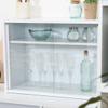 Fuji Boeki 99437 Cupboard, Kitchen Storage, Compact, Width 23.6 x Depth 11.4 x Height 17.3 inches (60 x 29 x 44 cm), White, Glass Door, Movable Shelf, Living Alone view 4