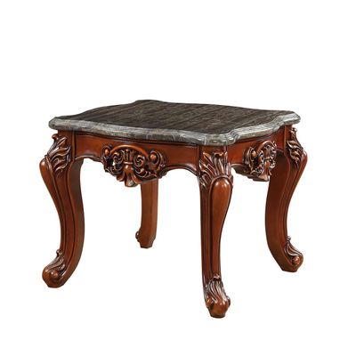 Acme End Table,Marble and Walnut