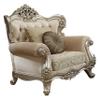Acme Furniture Bently Sofa, Beige and Floral Fabric, Champagne Wood Trim view 1