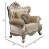 Acme Furniture Bently Sofa, Beige and Floral Fabric, Champagne Wood Trim view 2