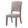 Acme Bernard Side Chair - Set of 2, Cream Linen and Weathered Oak view 1