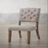 Acme Bernard Side Chair - Set of 2, Cream Linen and Weathered Oak view 2