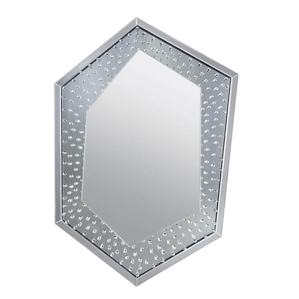 Acme Nysa Wall Decor in Mirrored and Faux Crystals