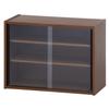 Fuji Boeki 99435 Cupboard, Kitchen Storage, Compact, Width 23.6 x Depth 11.4 x Height 17.3 inches (60 x 29 x 44 cm), Medium Brown, Glass Door, Movable Shelf, Living Alone view 1