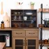 Fuji Boeki 99435 Cupboard, Kitchen Storage, Compact, Width 23.6 x Depth 11.4 x Height 17.3 inches (60 x 29 x 44 cm), Medium Brown, Glass Door, Movable Shelf, Living Alone view 4