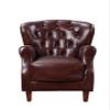 ACME Furniture Brancaster Accent Chair, Vintage Brown & Aluminum view 1