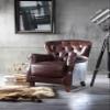 ACME Furniture Brancaster Accent Chair, Vintage Brown & Aluminum view 2