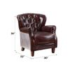 ACME Furniture Brancaster Accent Chair, Vintage Brown & Aluminum view 3