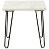 Acme Telestis 22" Square Marble Top End Table in White and Black view 4