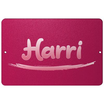 Makoroni - Harri Female Name 12x18 inc Aluminum Decorative Wall Street Sign
